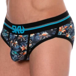SKU Slips-Slip Coton Floral Bleu Marine