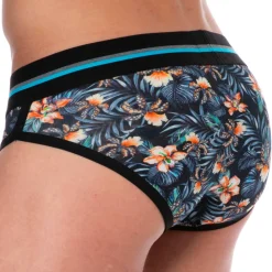 SKU Slips-Slip Coton Floral Bleu Marine