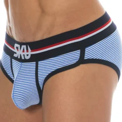 SKU Slips-Slip Coton Rayure Bleu - Blanc