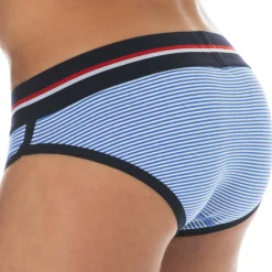 SKU Slips-Slip Coton Rayure Bleu - Blanc