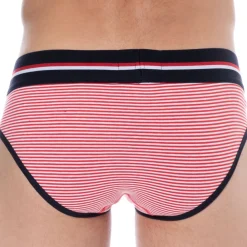 SKU Slips-Slip Coton Rayure Rouge - Blanc