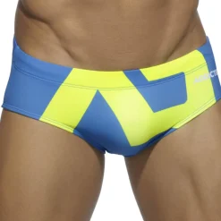 Addicted Maillots De Bain Push Up|Slips De Bain-Slip de Bain AD Logo Bleu Roi - Jaune