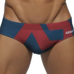Addicted Maillots De Bain Push Up|Slips De Bain-Slip de Bain AD Logo Bleu Marine - Rouge