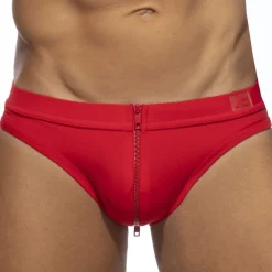AD Fetish Slips Sexy|Slips De Bain-Slip de Bain Allover Zip Rouge
