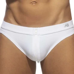 AD Fetish Slips Sexy|Slips De Bain-Slip de Bain Allover Zip Blanc