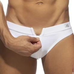 AD Fetish Slips Sexy|Slips De Bain-Slip de Bain Allover Zip Blanc