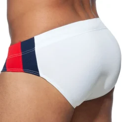 Addicted Maillots De Bain Push Up|Slips De Bain-Slip de Bain Basic Stripes Blanc