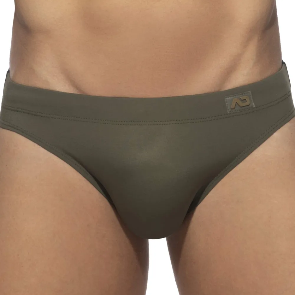 Addicted Slips De Bain-Slip de Bain Bicolore Kaki - Noir