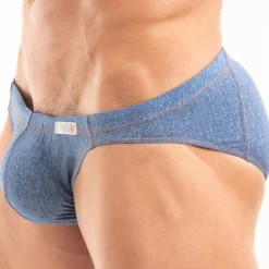 TOF Paris Slips De Bain-Slip de Bain Bikini Denim Bleu