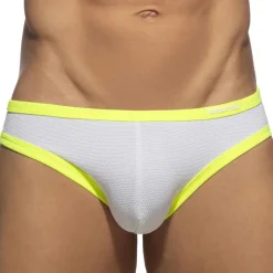 Addicted Slips De Bain-Slip de Bain Bikini Neon Snow White Blanc - Jaune Fluo