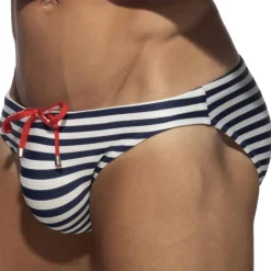 Addicted Maillots De Bain Push Up|Slips De Bain-Slip de Bain Bikini Sailor Marine - Blanc