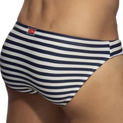 Addicted Maillots De Bain Push Up|Slips De Bain-Slip de Bain Bikini Sailor Marine - Blanc