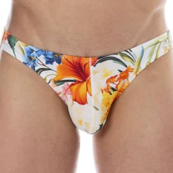 SKU Slips De Bain-Slip de Bain Bikini Tropical Summer Blanc