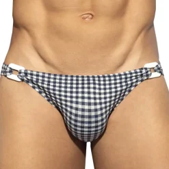 ES Collection Slips De Bain-Slip de Bain Bikini Vichy Bleu Marine