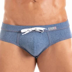 TOF Paris Slips De Bain-Slip de Bain Denim Bleu