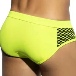 ES Collection Maillots De Bain Push Up|Slips De Bain-Slip de Bain Disco Pop Jaune Fluo