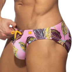 Addicted Maillots De Bain Push Up|Slips De Bain-Slip de Bain Feuilles d'Erable Rose