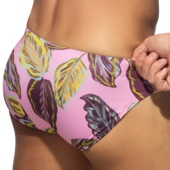 Addicted Maillots De Bain Push Up|Slips De Bain-Slip de Bain Feuilles d'Erable Rose
