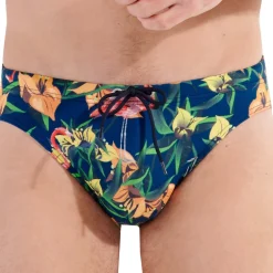 HOM Slips De Bain-Slip de Bain Flamingo Bleu Marine