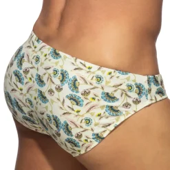 Addicted Maillots De Bain Push Up|Slips De Bain-Slip de Bain Fleurs de Printemps Beige