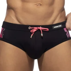 Addicted Maillots De Bain Push Up|Slips De Bain-Slip De Bain Hydrangea Noir