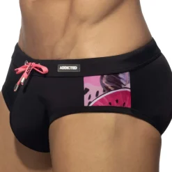 Addicted Maillots De Bain Push Up|Slips De Bain-Slip De Bain Hydrangea Noir