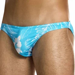Modus Vivendi Slips De Bain-Slip de Bain Low Cut Floreale Bleu Ciel