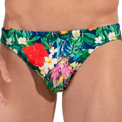 HOM Slips De Bain-Slip de Bain Micro Peacock