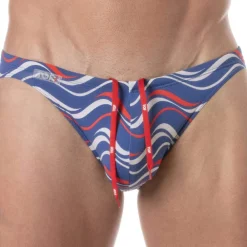 TOF Paris Slips De Bain-Slip de Bain Mini Imprimé Bleu