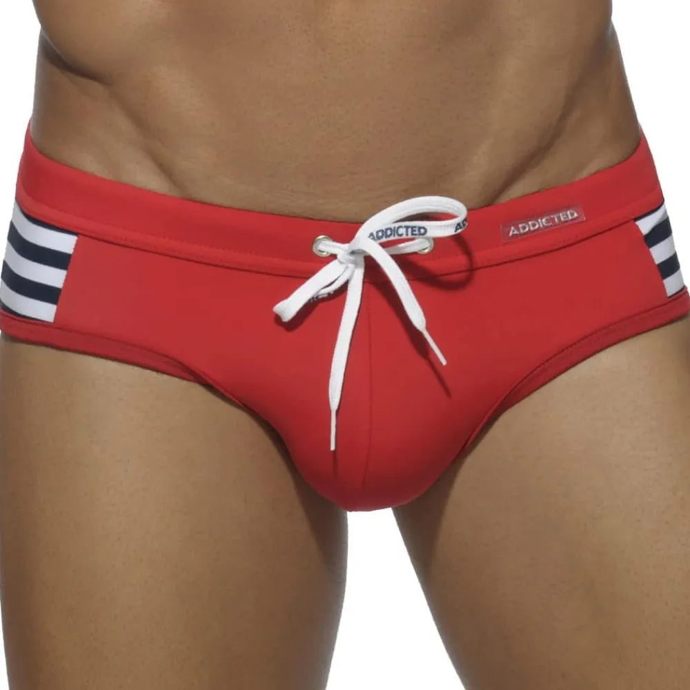 Addicted Maillots De Bain Push Up|Slips De Bain-Slip de Bain Sailor Colored Rouge