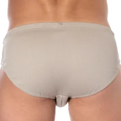 Emporio Armani Slips De Bain-Slip de Bain Satin Label Taupe