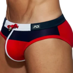 Addicted Maillots De Bain Push Up|Slips De Bain-Slip de Bain Spike Marine - Rouge