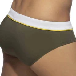 Addicted Maillots De Bain Push Up|Slips De Bain-Slip de Bain Sport Detail Binding Kaki