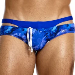Modus Vivendi Slips De Bain-Slip de Bain Super Low Rise Daisies Bleu