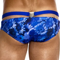Modus Vivendi Slips De Bain-Slip de Bain Super Low Rise Daisies Bleu