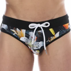 SKU Slips De Bain-Slip de Bain Tropical Summer Noir