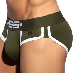 ES Collection Slips-Slip Double Side Coton Kaki - Blanc