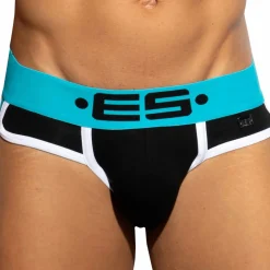 ES Collection Slips-Slip Double Side Coton Noir - Turquoise