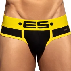 ES Collection Slips-Slip Double Side Coton Noir - Jaune