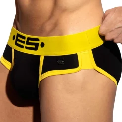 ES Collection Slips-Slip Double Side Coton Noir - Jaune