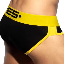ES Collection Slips-Slip Double Side Coton Noir - Jaune