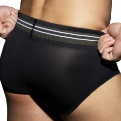 AD Fetish Slips Sexy-Slip Double Stripe Noir - Kaki