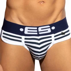 ES Collection Slips Sexy-Slip Empty Bottom Double Side Coton Marinière