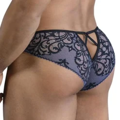 CandyMan Slips Sexy-Slip en Dentelle Bleu Marine