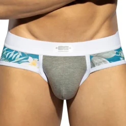 ES Collection Slips-Slip Flowery Panel Gris