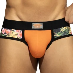 ES Collection Slips-Slip Flowery Panel Orange