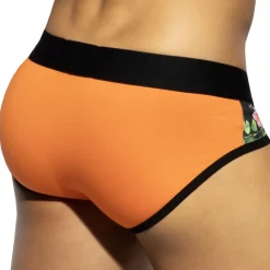 ES Collection Slips-Slip Flowery Panel Orange