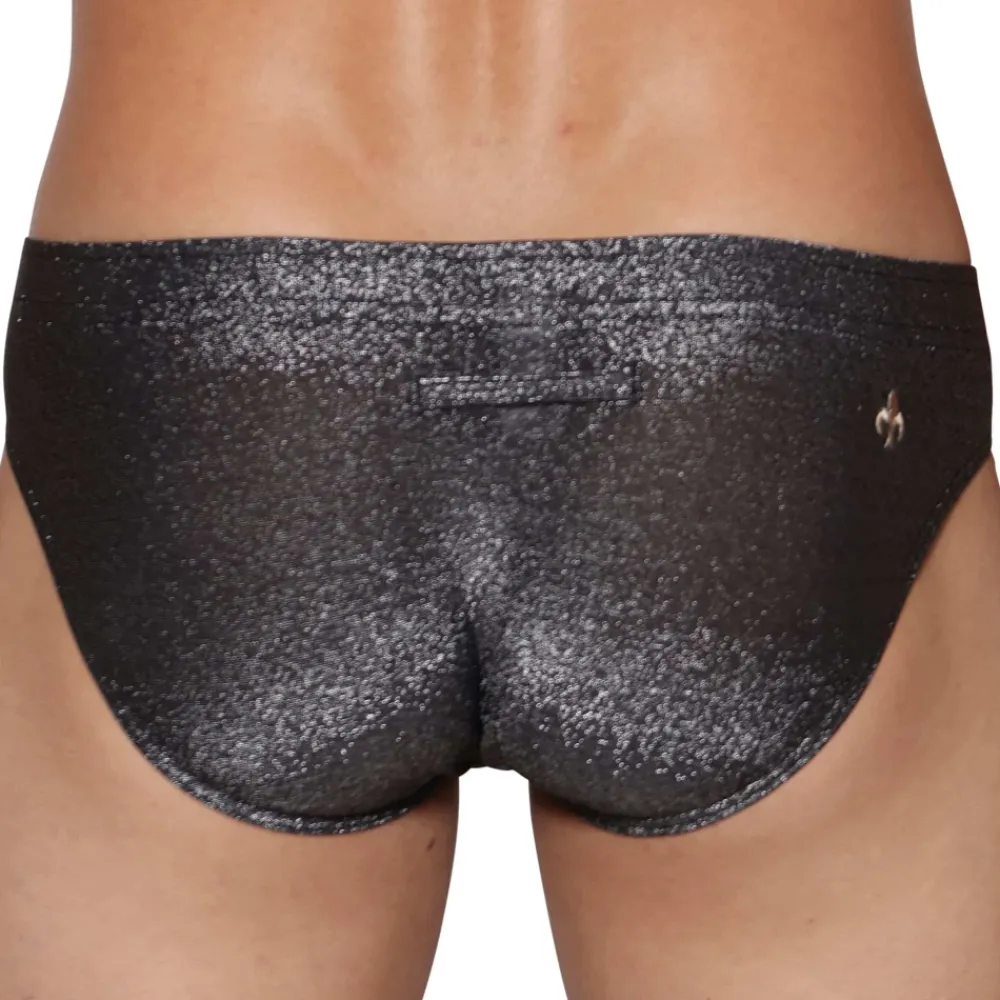 Marcuse Slips Sexy|Push Up-Slip Glisten Noir - Argent