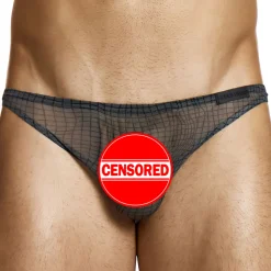 Modus Vivendi Slips Sexy-Slip Low Cut Abstract Résille Gris Anthracite