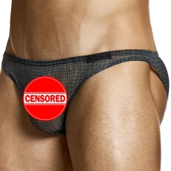 Modus Vivendi Slips Sexy-Slip Low Cut Abstract Résille Gris Anthracite